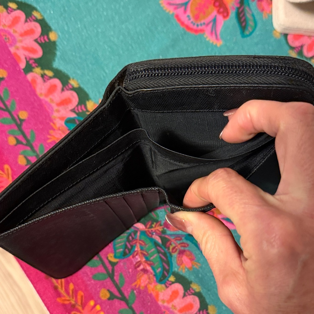 Prada Black Compact Zipper Wallet - Picture 9 of 13